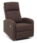 Poltrona Relax Reclinabile Manuale in Tessuto Marrone
