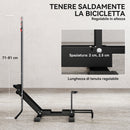 Rastrelliera per Bici Regolabile 75x41x71-81 cm con Tubo di Supporto in Acciaio e Plastica Nero 