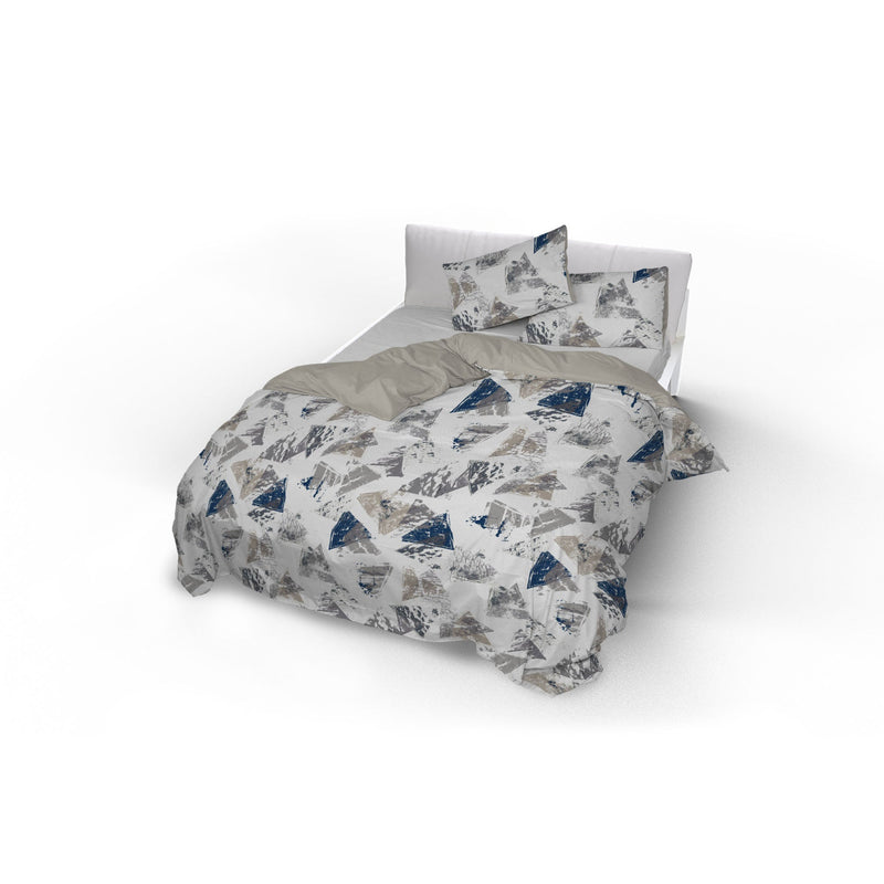 Copripiumino con Federe Stampato in Microfibra Urban Blu Varie Misure