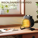 Riscaldatore Elettrico e Regolabile a 3 Modalità 21,5x15,8x22 cm in PP e PA Ignifugo Nero      