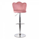 Set 2 Sgabelli 38x38x60/80 cm in Velluto Base Cromata Cipria