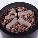 Set 9 Tronchetti Decorativi per Stufe e Camini in Ceramica Effetto Legno      