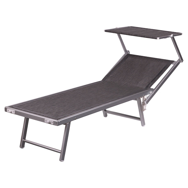 Lettino Mare Con Parasole Richiudibile Silver Mélange Riccione sconto