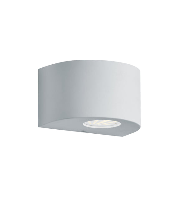 LED-Außenwandleuchte aus mattweißem Kunststoff sconto