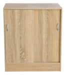 Mobiile 2 Ante Scorrevoli 3 Ripiani 60x30x71 cm in PB e Carta Sonoma