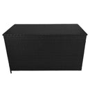 Baule da Esterno 138x70x80 cm in Rattan con Borsa Impermeabile Nero 
