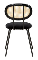 Sedia 43x54x80 cm in Metallo e Tessuto Nero
