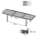 Tavolo Formentera 200/300x100x74 h cm in Alluminio Antracite