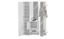 Mobile Ingresso Appendiabiti e 2 Specchi 140x35x191 cm Kompact Bianco Lucido  