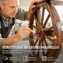 Panca da Giardino 66x55x90 cm Sedia Design Carro in Legno Massello Marrone      