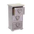 Cassettiera in Legno 3 Cassetti 29x22H55,2cm Demetra Cuore