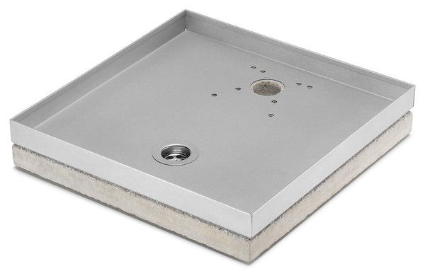 prezzo Base Portaciottolo per Fontane 40x40x8 cm in Metallo con Base in Cemento Belfer 42/BSE/10 Alluminio