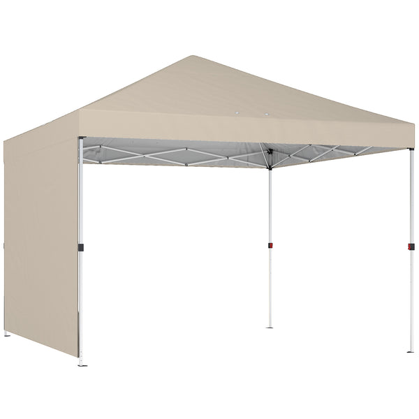 prezzo Gazebo Pieghevole Pop-Up 300x300 cm con Parete Laterale in Metallo e Tessuto Oxford Beige