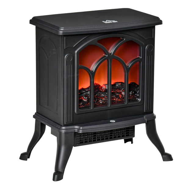 Camino Elettrico da Terra con 2 Livelli di Potenza 750-1500W Effetto Fiamma 37,3x23,1x44 cm Nero prezzo