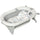 Faltbare Babybadewanne 81,5x50,5x23,5 cm 0-3 Jahre Grau Weiß