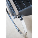 Poltrona Domitilla in Acciaio Cromato Rivestimento in Similpelle Nero