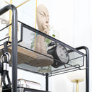 Carrello da Cucina a 4 Ripiani 45x26,5x84 cm in Acciaio e Polipropilene Nero