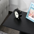 Tavolino da Salotto a C 45x35x58 cm con 2 Ripiani e 4 Ruote Girevoli Nero