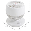 Ventilatore da Tavolo 3 Velocità 27x27x34 cm Oscillazione 70° e Inclinazione 90° Bianco