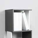 Libreria Moderna Salvaspazio a 5 Ripiani 33x28x161 cm in Legno Grigio e Bianco