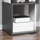 Libreria Moderna Salvaspazio a 5 Ripiani 33x28x161 cm in Legno Grigio e Bianco