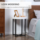 Tavolino da Caffè Rotondo con Base a X 48x48x56,5 cm in MDF e Metallo Bianco