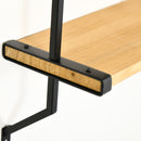 Libreria Moderna Sospesa a Scaletta 51x15x63,5 cm in Legno Naturale e Metallo