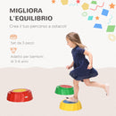 Percorso di Equilibrio 3 Pezzi per Bambini 3-6 Anni con Pietre di Fiume Antiscivolo e Impilabili