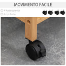 Cesto Portabiancheria 2 Scomparti 42x35x84,5 cm Sacchi in Tessuto in Bambù