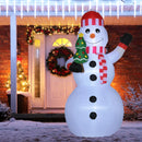 Pupazzo di Neve Gonfiabile 93x83x180 cm con Luci LED da Esterno e Interno