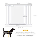 Cancellino per Cani Estensibile a Pressione 75-103 cm con Chiusura Automatica in Acciaio e ABS Bianco
