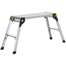 Piattaforma di Lavoro Pieghevole con 4 Piedi Protettivi 128x41x60 cm in Alluminio Argento