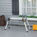 Piattaforma di Lavoro Pieghevole con 4 Piedi Protettivi 128x41x60 cm in Alluminio Argento