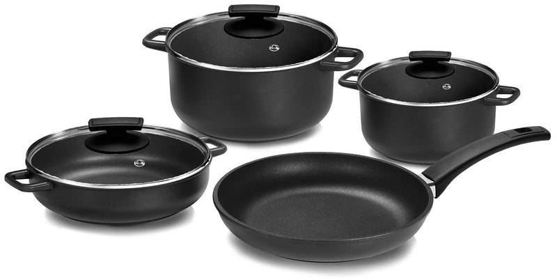 Batteria di Pentole 7 Pezzi in Alluminio Pressofuso Antiaderente Olympia Supreme Big