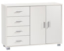 Madia 2 Ante 4 Cassetti 116x86x41 cm Bianco Fiammato