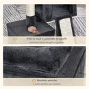 Albero Tiragraffi con Lettino e 2 Casette 59x39x83 cm Pali in Sisal Nero