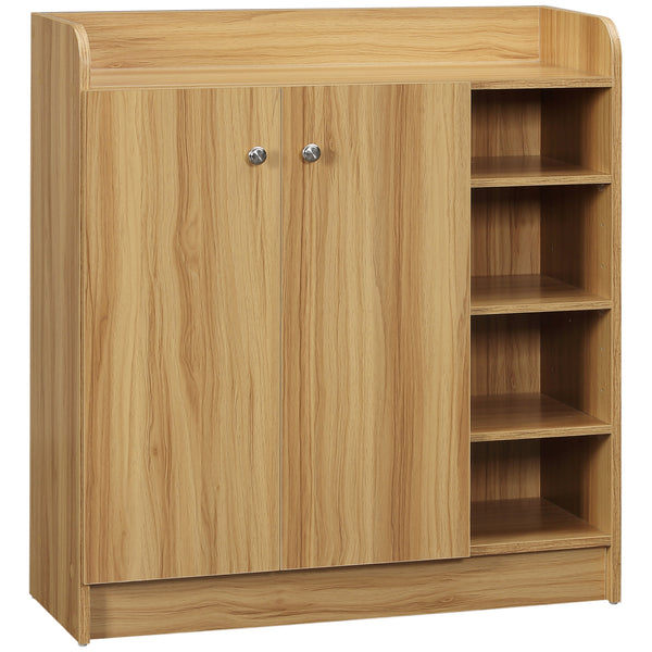 sconto Schuhschrank 12 Paar 4 Regale 83 x 30 x 90 cm in hellbraunem Holz