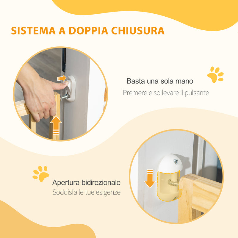 Cancellino per Cani  Taglia Piccola e Media 60,5-102x73 cm in Legno di Pino Naturale