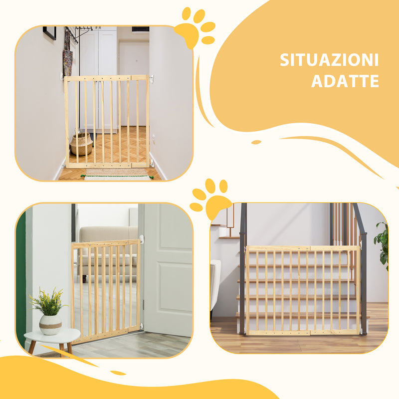 Cancellino per Cani  Taglia Piccola e Media 60,5-102x73 cm in Legno di Pino Naturale