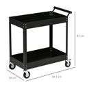 Carrello Porta Attrezzi Utensili da Lavoro 84,5x38x84 cm in Acciaio Nero