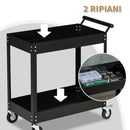 Carrello Porta Attrezzi Utensili da Lavoro 84,5x38x84 cm in Acciaio Nero
