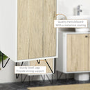 Mobile Bagno Ripiano Aperto 1 Anta 31,5x30x91 cm in Legno Quercia e Bianco