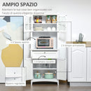Mobile Dispensa Alto 4 Ante 1 Cassetto 68,6x40x164 cm in MDF Bianco