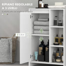 Mobile da Bagno 3 Ripiani Aperti e Armadietto 53x30x80 cm Bianco   