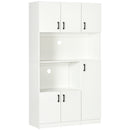 Mobile Dispensa Alto 6 Ante 2 Ripiani 100x40x180 cm in Truciolato Bianco