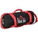 Sacca Bulgara 15 Kg Ø22x55 cm per Allenamento Fitness Nero e Rosso