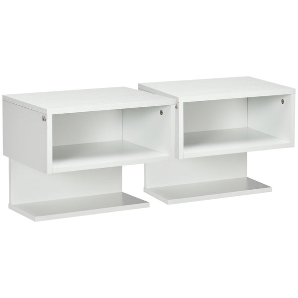 acquista Set mit 2 hängenden Nachttischen 40x29,5x33,5 cm in Bianchi MDF