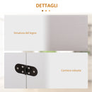 Tavolo da Pranzo Pieghevole Salvaspazio 90x60x74 cm in Legno Bianco