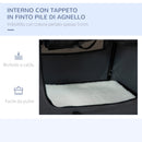 Trasportino per Cani e Gatti Pieghevole 60x41x41 cm 3 Aperture e Cuscino Grigio