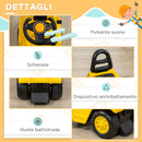 Trattore Muletto Cavalcabile per Bambini  86x27,5x47,5 cm con Portaoggetti Giallo e Nero
